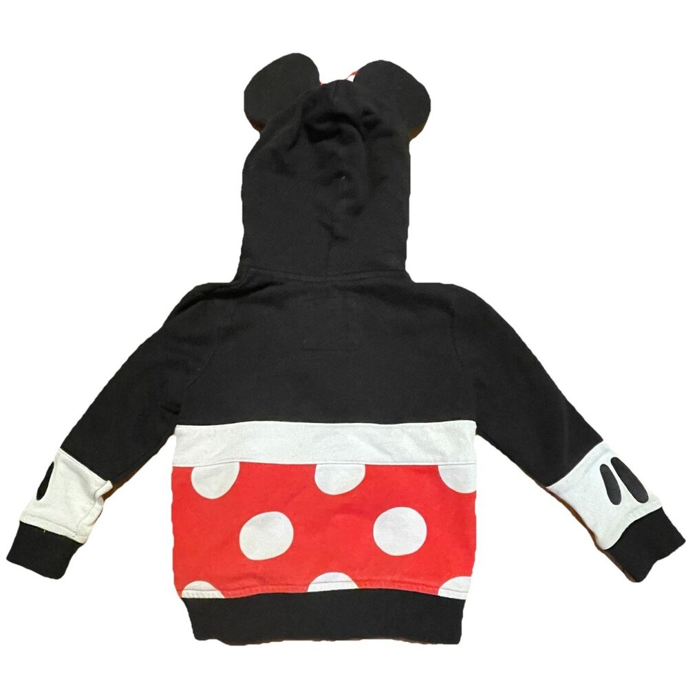 Disney Parks Classic Minnie Mouse Toddler XXS Polka Dot Bow Ears Zip Jacket - Picture 2 of 8